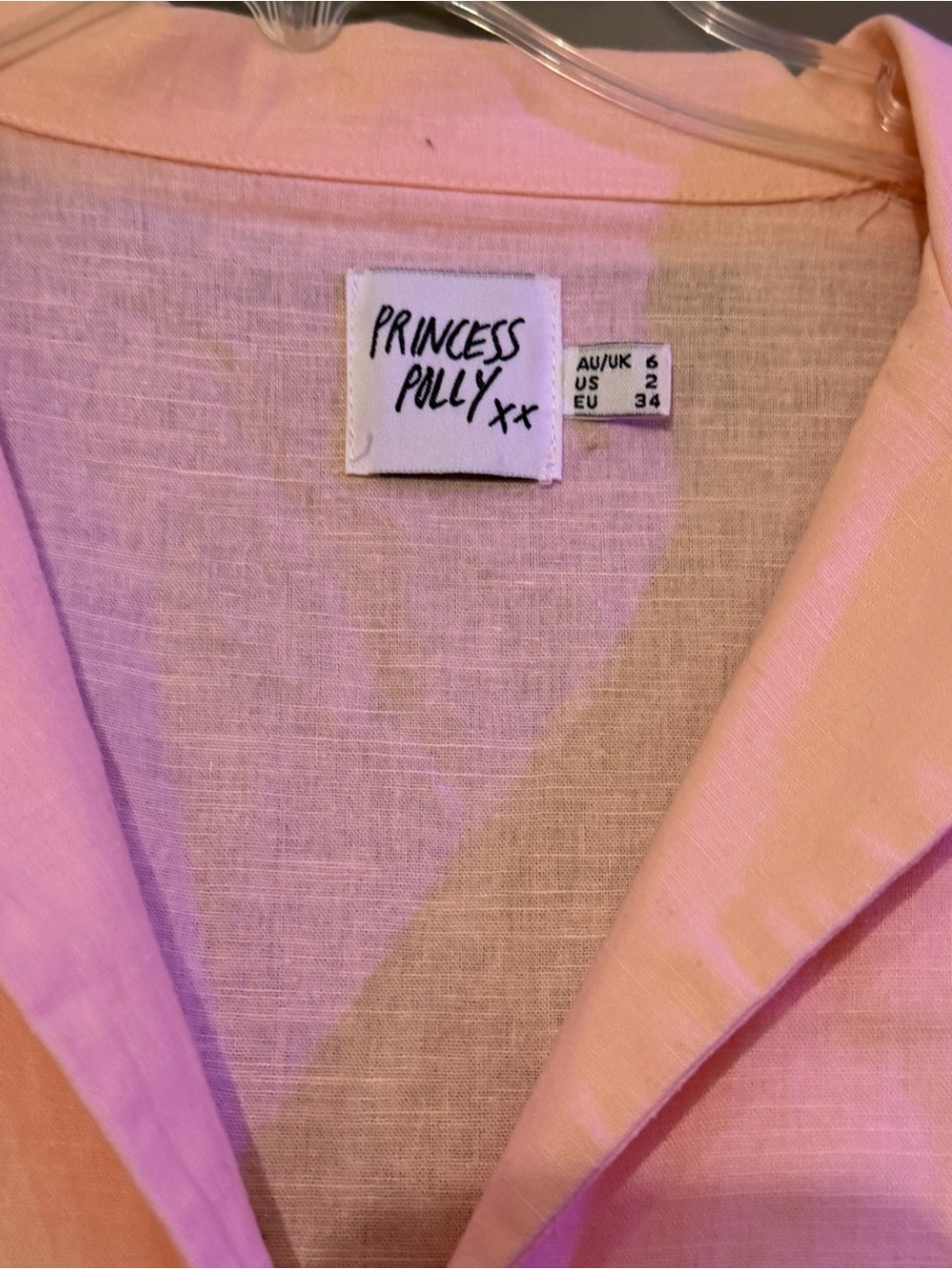 Princess Polly Sinclair Oversized Fit Romper Peach Pink Size US 2 - Picture 5 of 5